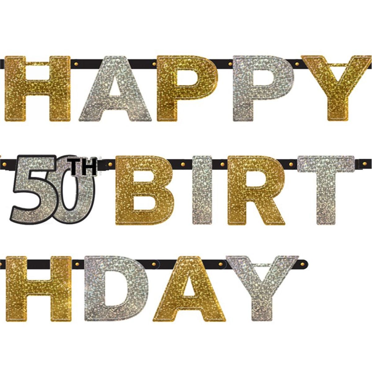 Sparkling Celebration 50th Birthday Letter Banner - 2m