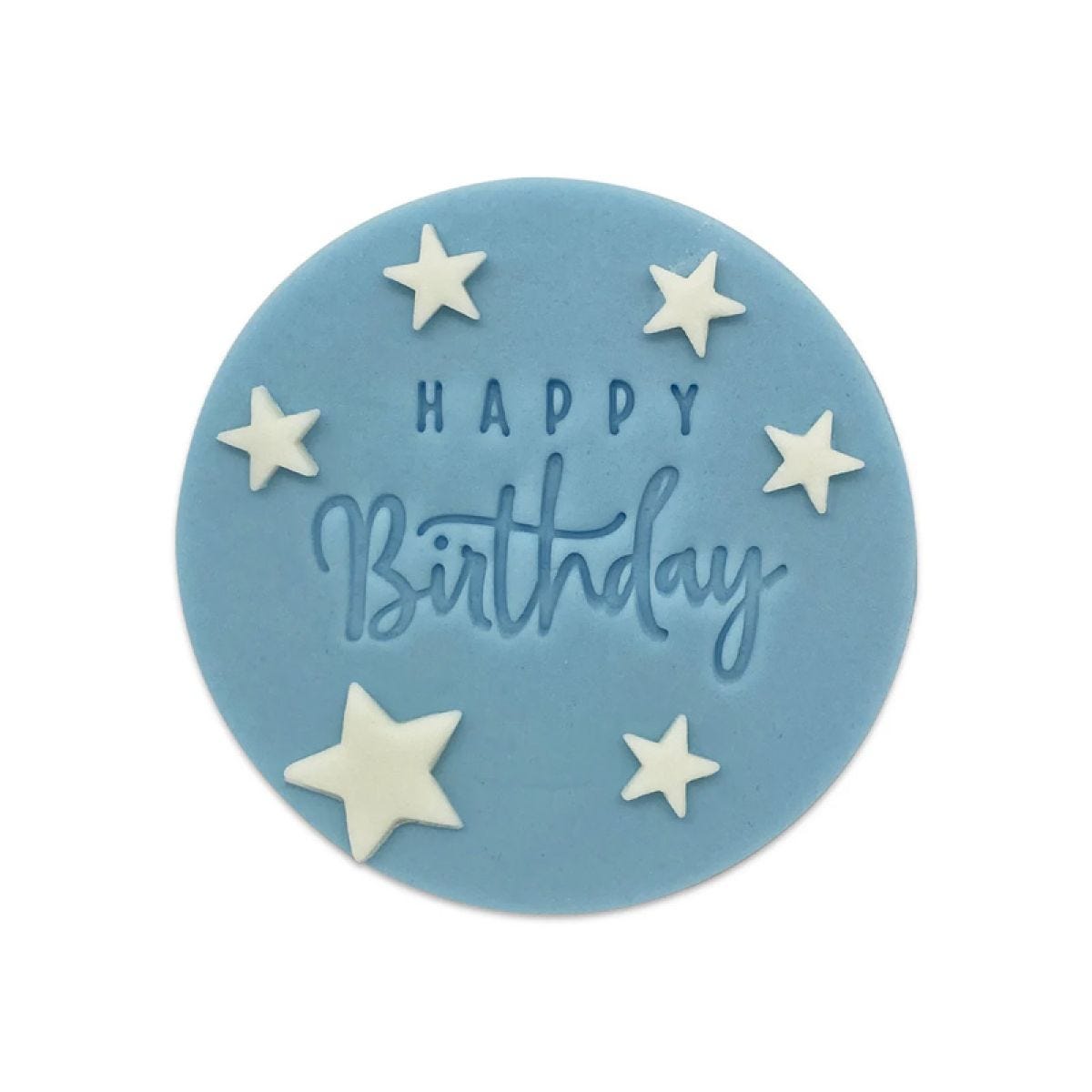 Blue Star Happy Birthday Sugar Plaque (5pk)