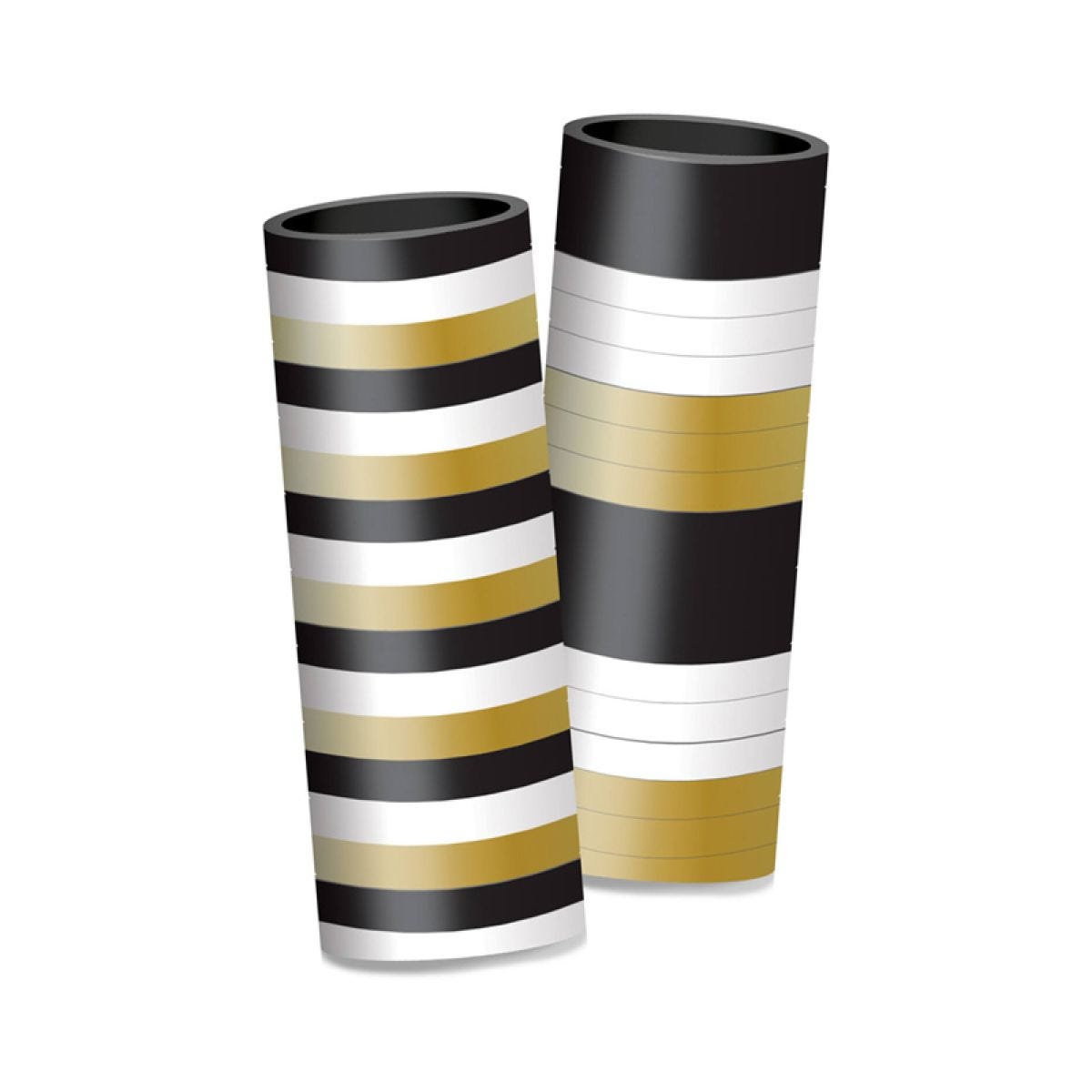 Black, White and Gold Streamers (2pk)