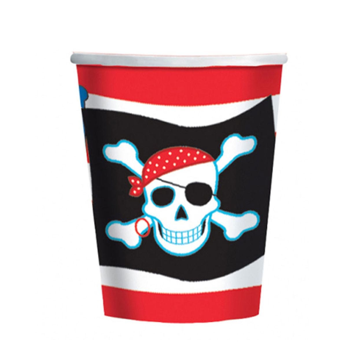 Pirate Skull Paper Cups - 266ml (8pk)