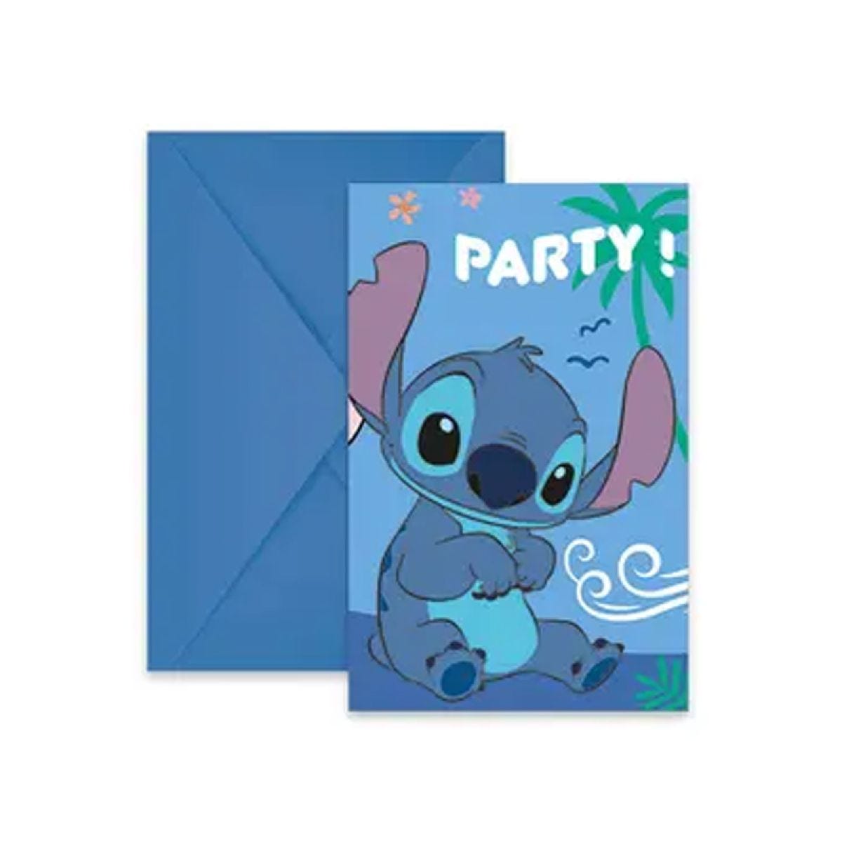 Disney Stitch Party Invitations & Envelopes (6pk)