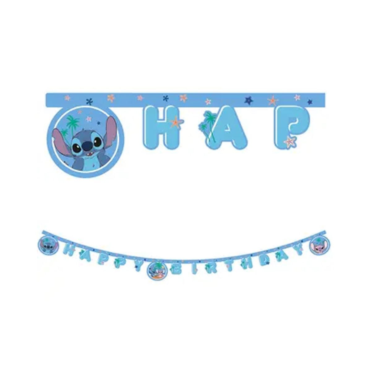 Disney Stitch Party Happy Birthday Paper Letter Banner - 2m