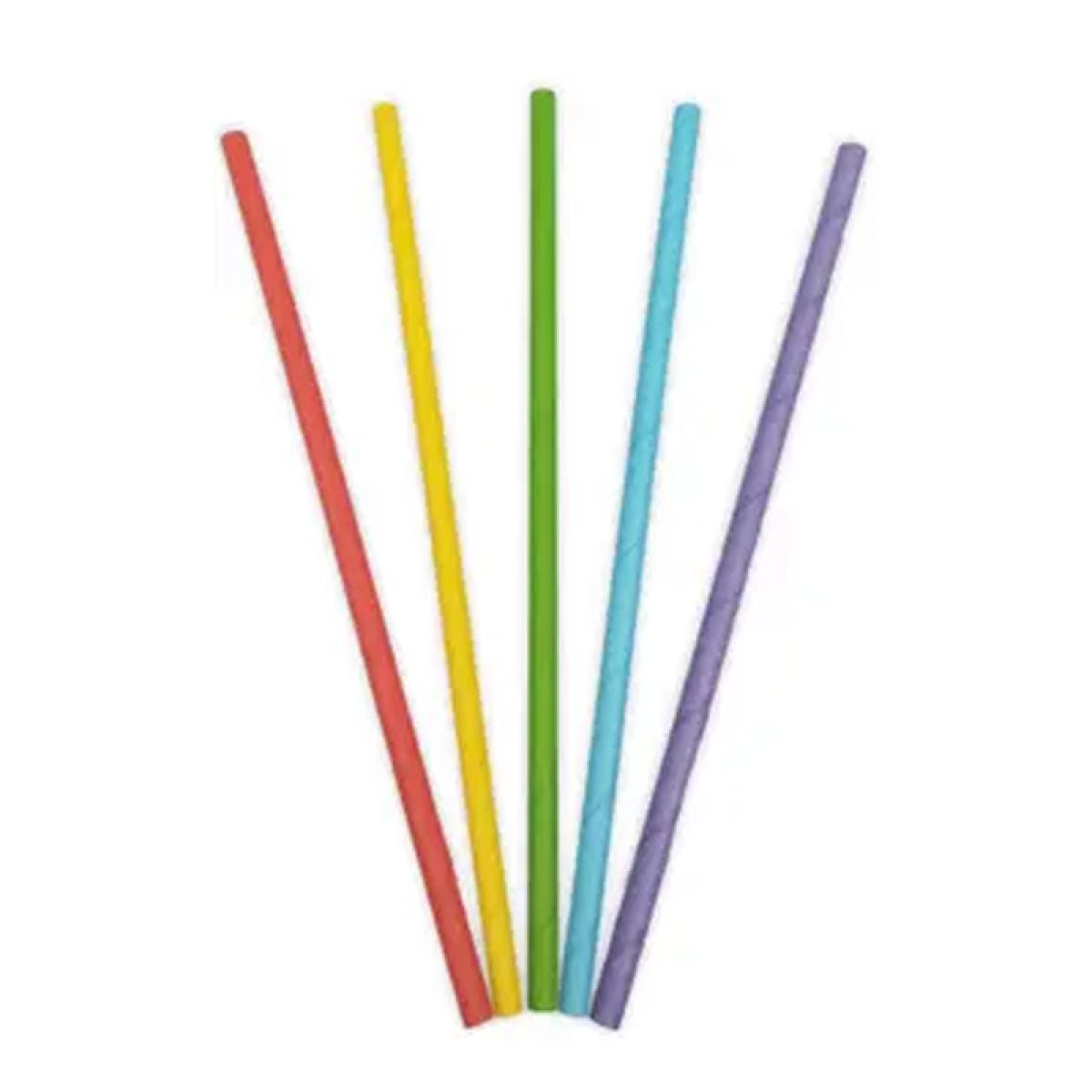 Multicoloured Paper Drinking Straws (50pk)