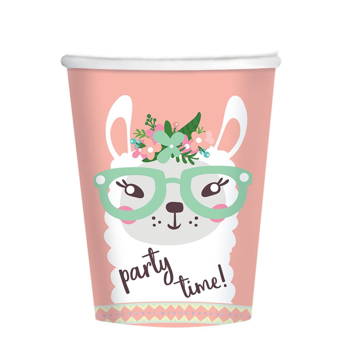 Llama Paper Cups - 250ml (8pk)