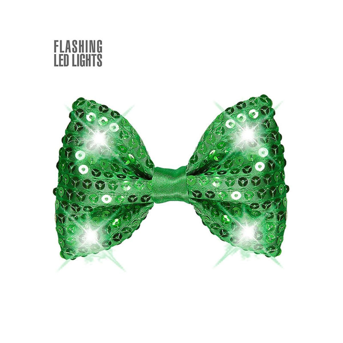 Green LED Sequin Bow Tie
