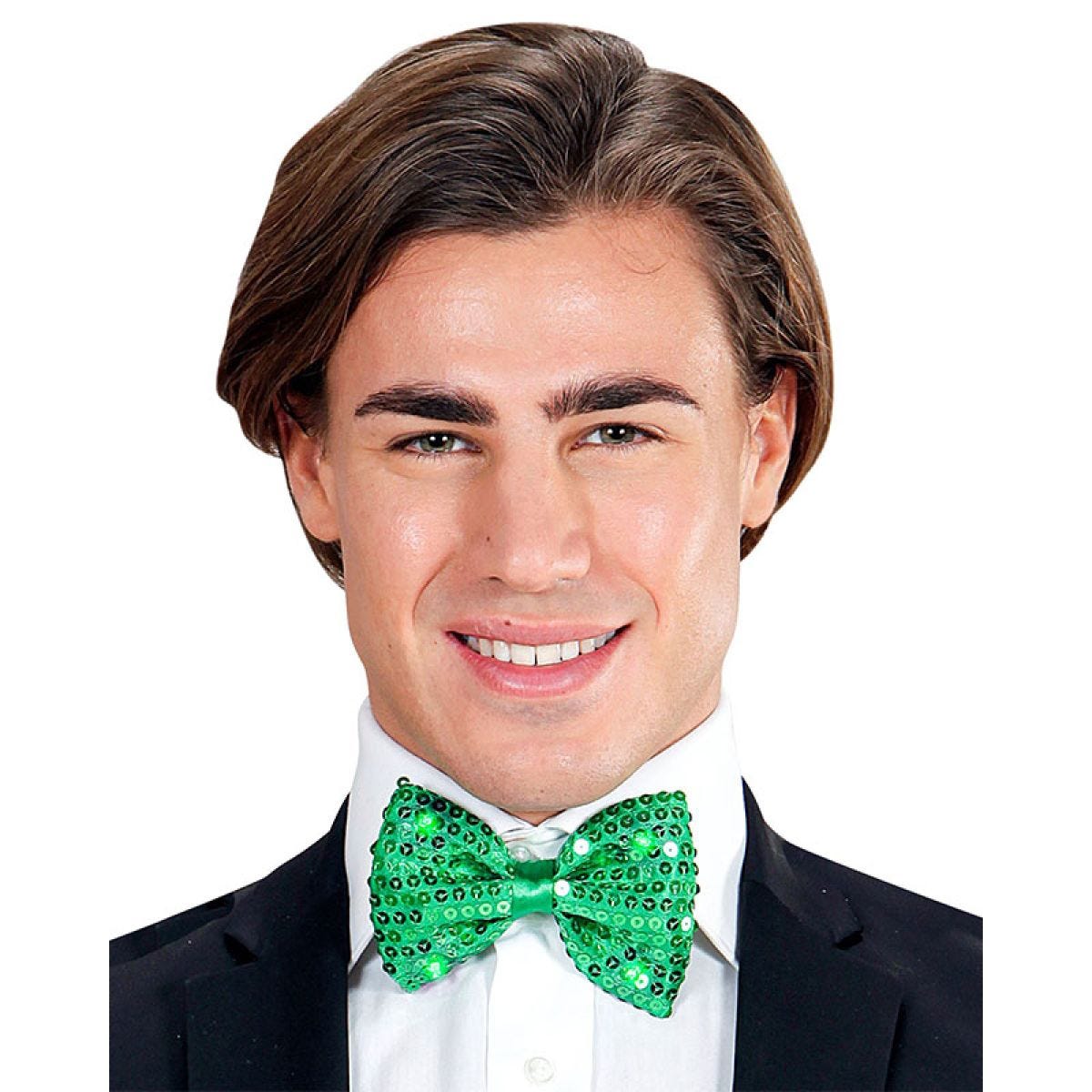 Green LED Sequin Bow Tie