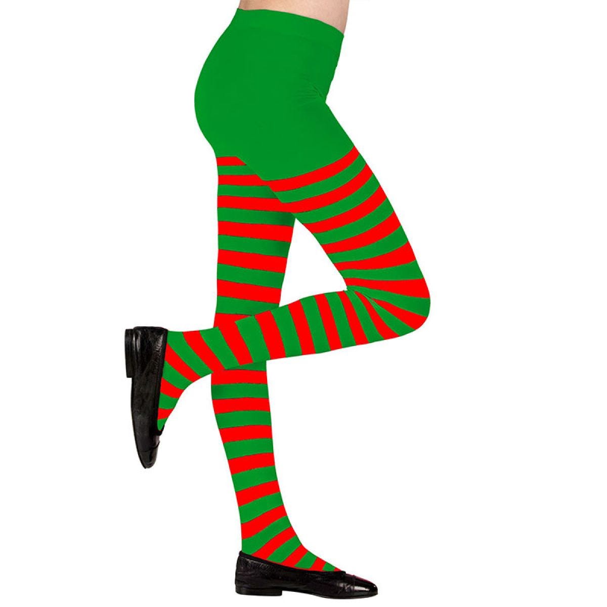 Green & Red Tights - 7-9 Years