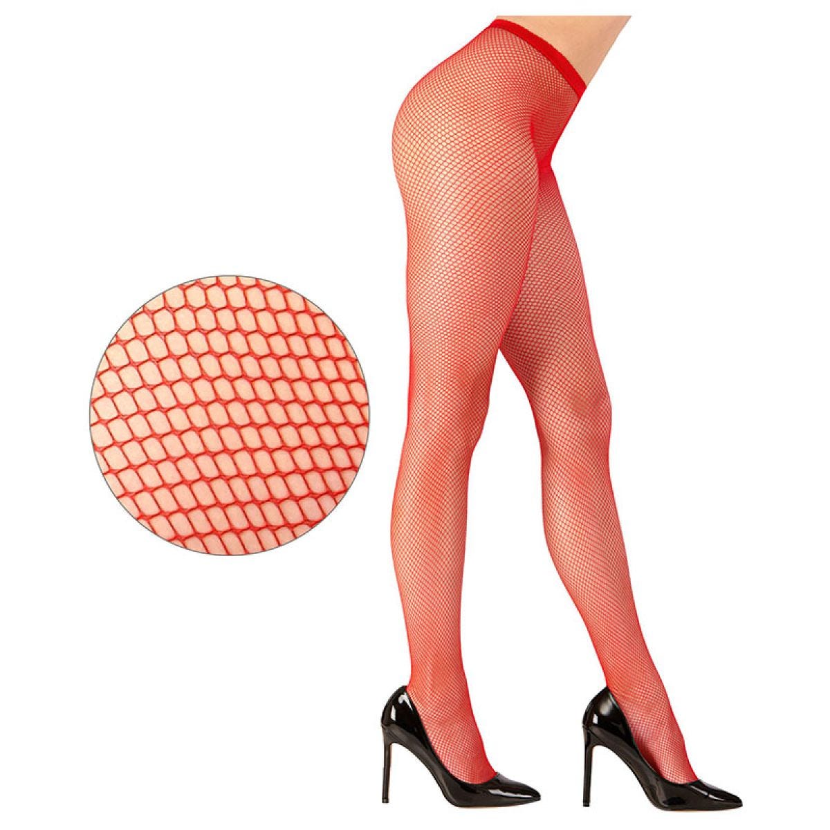 Red Fishnet Tights - One Size