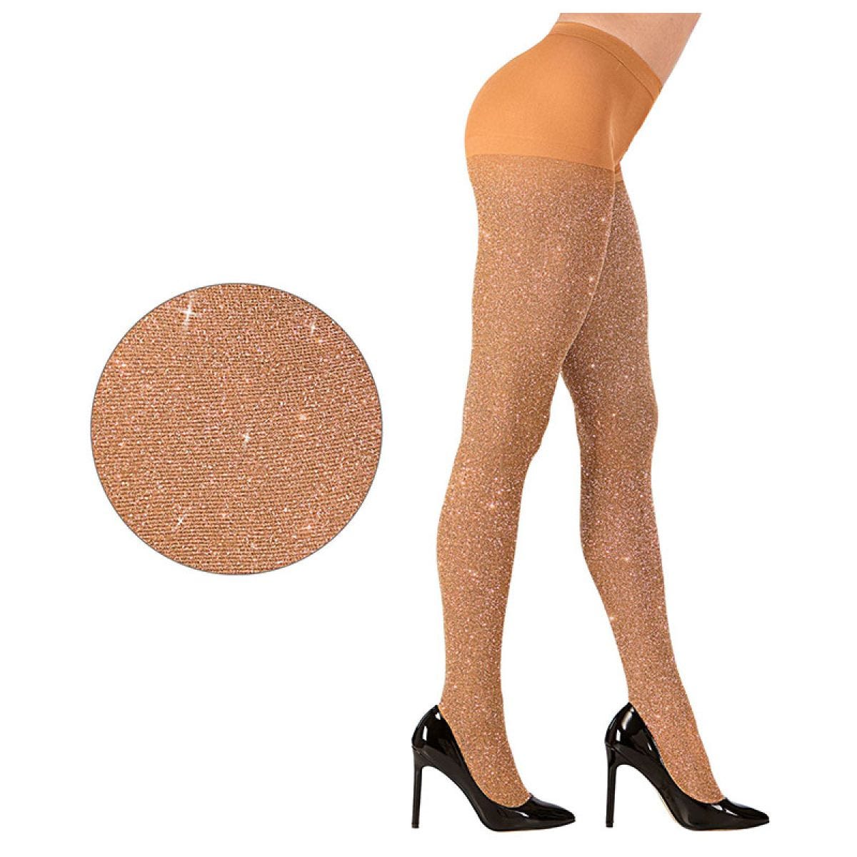 Gold Glitter Tights - XL