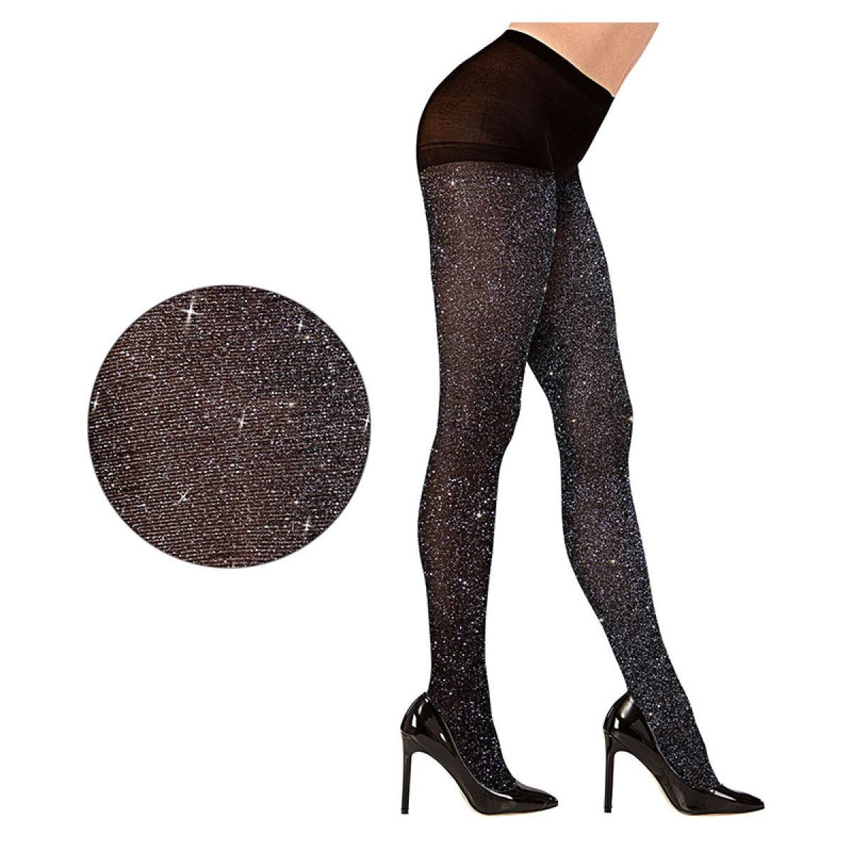 Black Glitter Tights - One Size