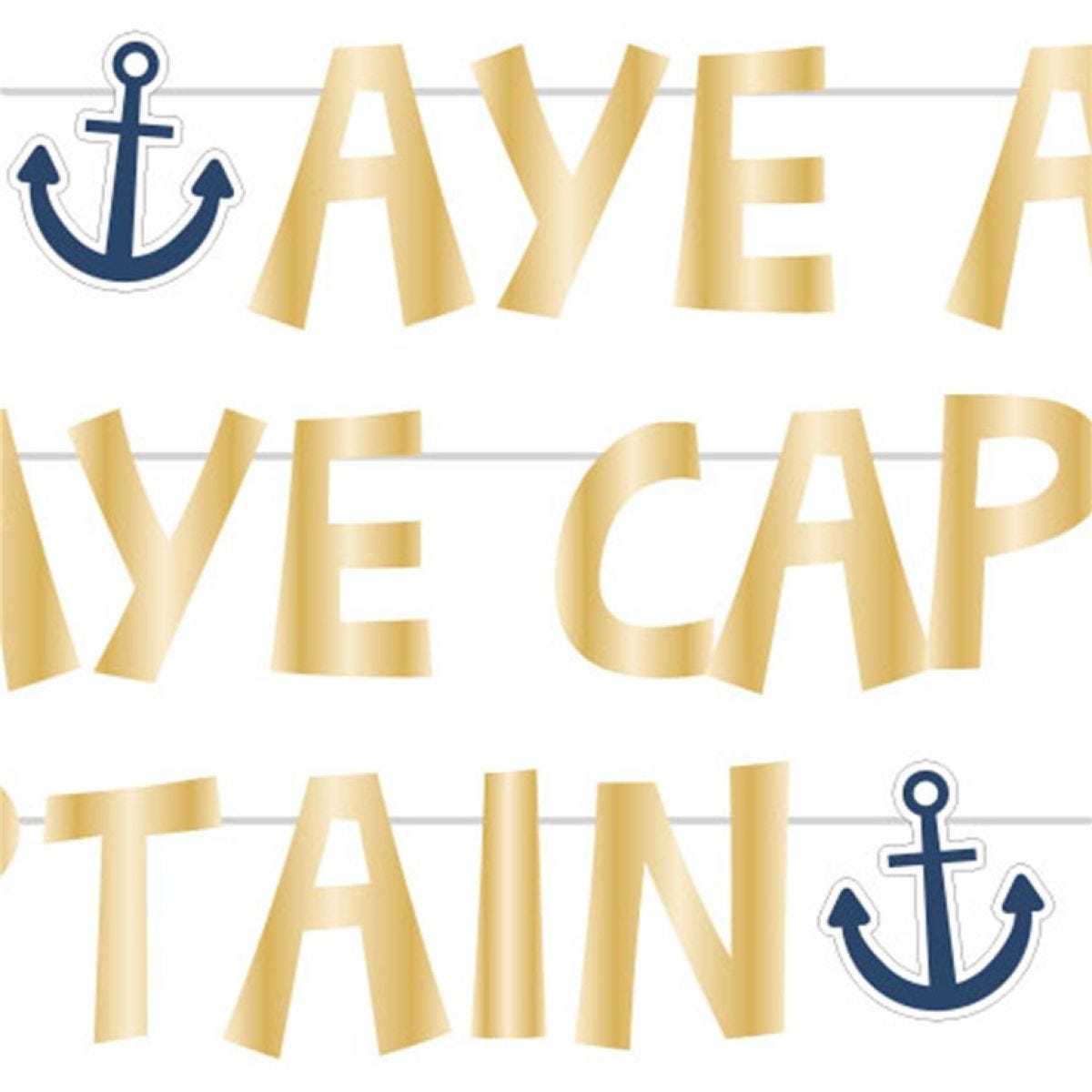 Treasure Island Pirate "Aye Aye Captain" Letter Banner