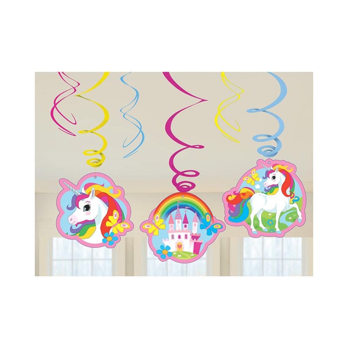 Unicorn Swirl Decorations (6pk)