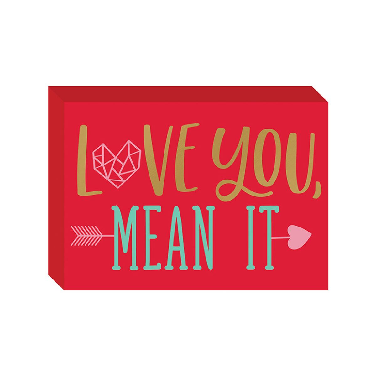Valentines Love You Wooden Plaque - 17cm x 12cm