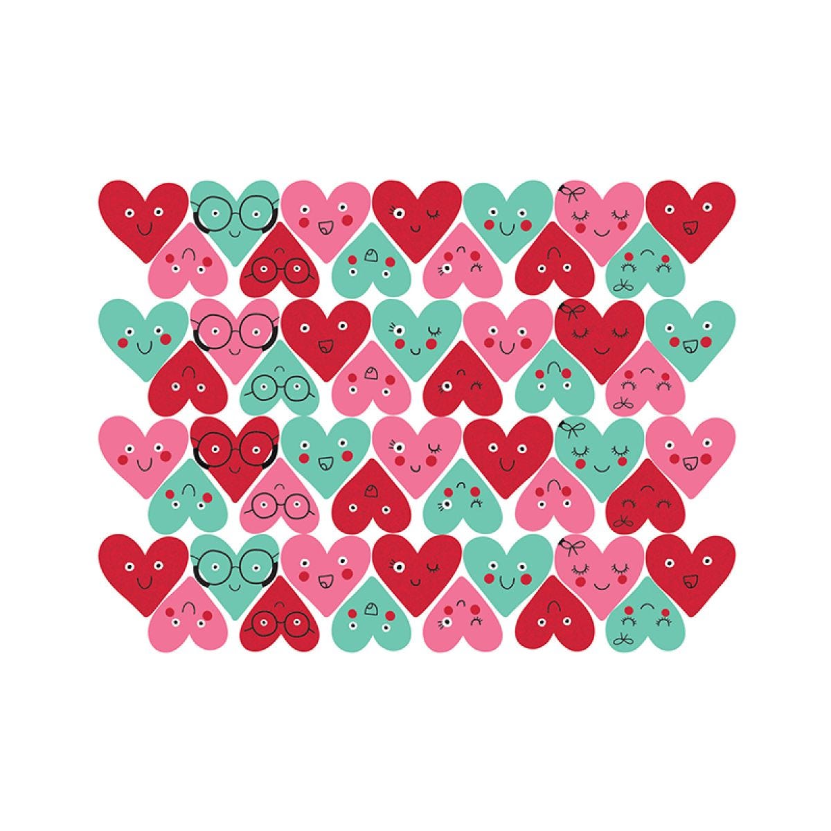 Heart Face Mini Glitter Cutouts (50pk)