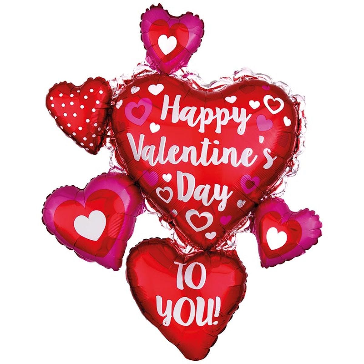 Happy Valentines To You Supershape Cluster Balloons - 28" x 34" Foil