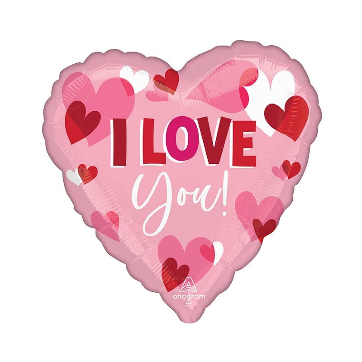 I Love You Playful Hearts Jumbo Balloon - 28" Foil