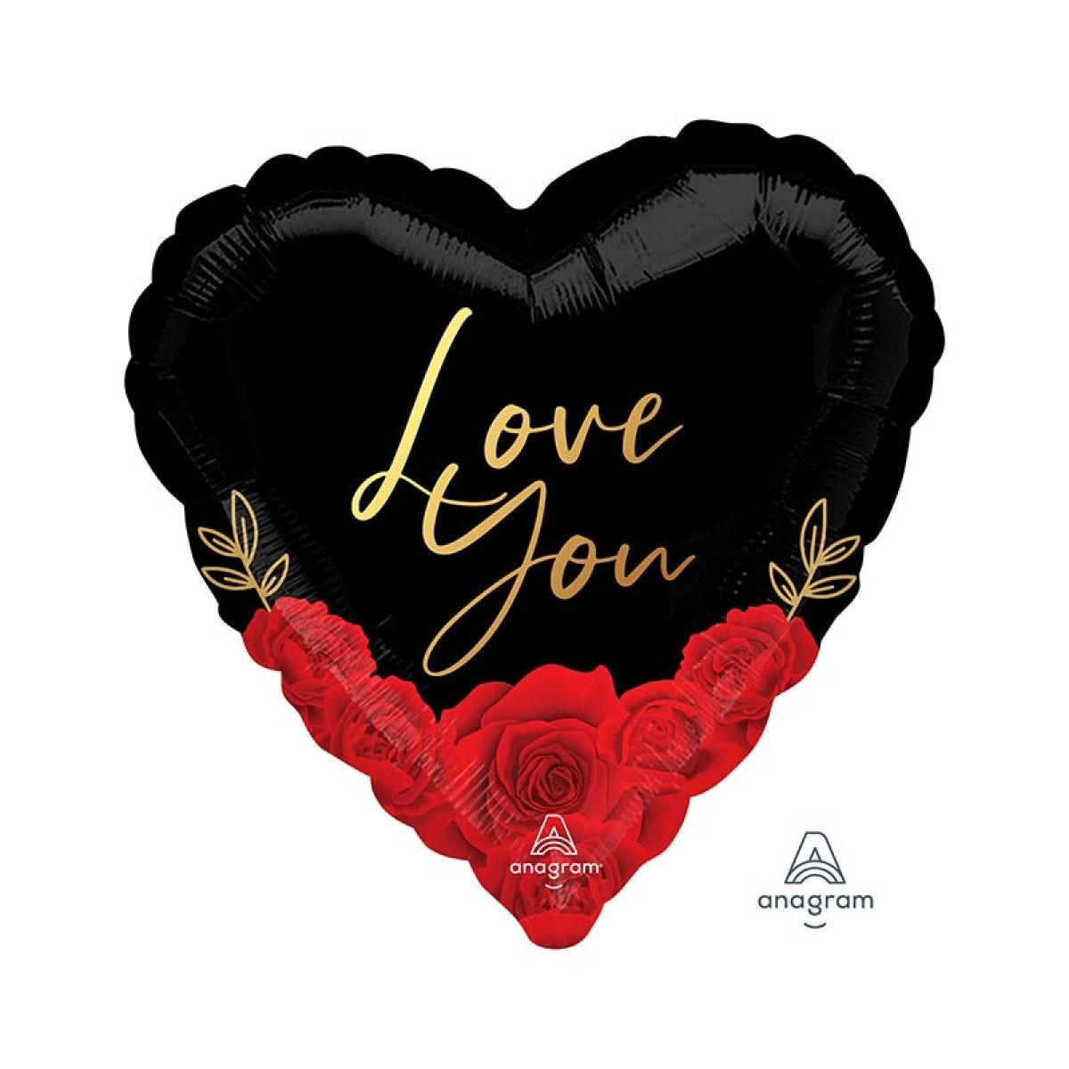 Love You Romantic Roses Balloon - 18" Foil