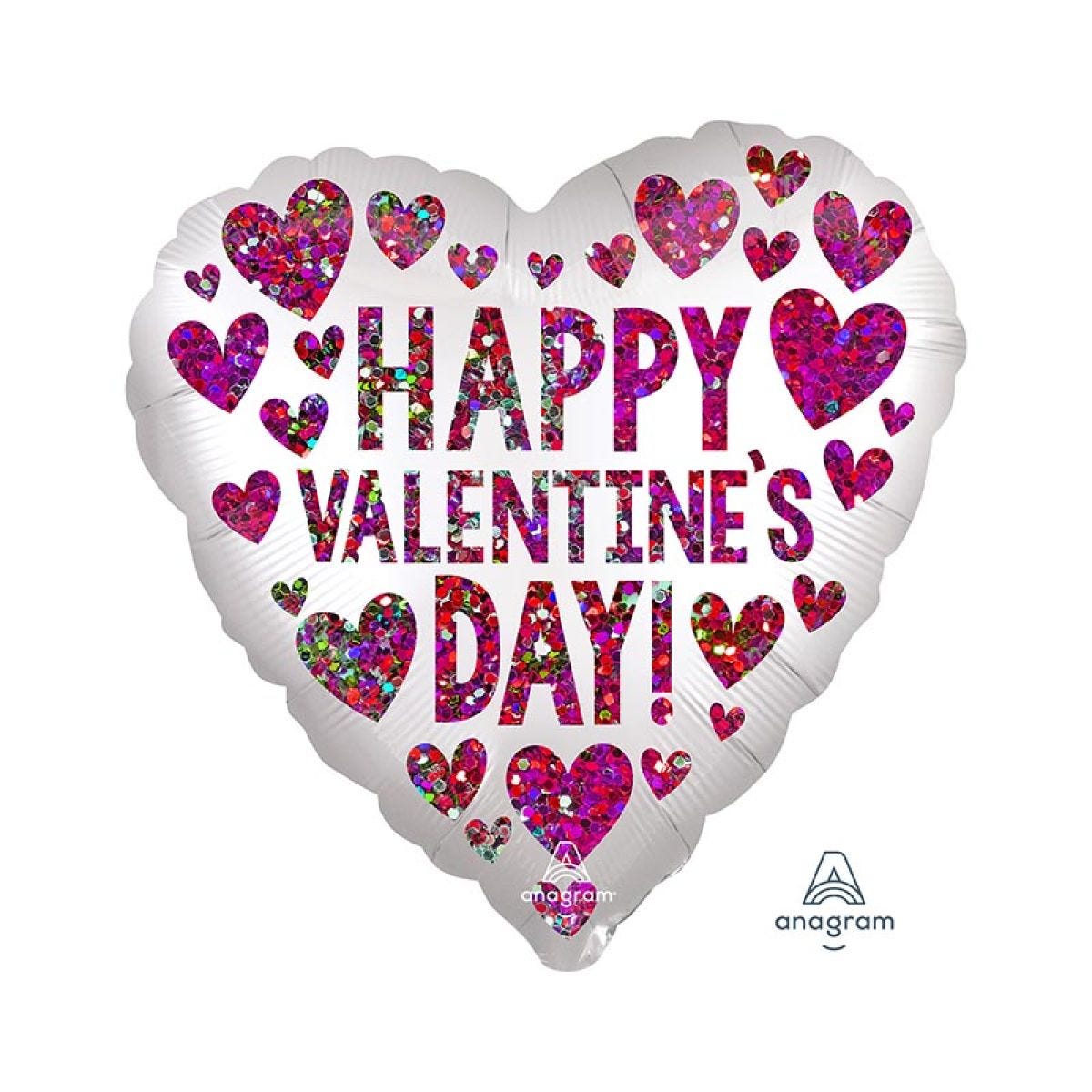 Happy Valentine&apos;s Day Sequins Balloon - 18" Foil