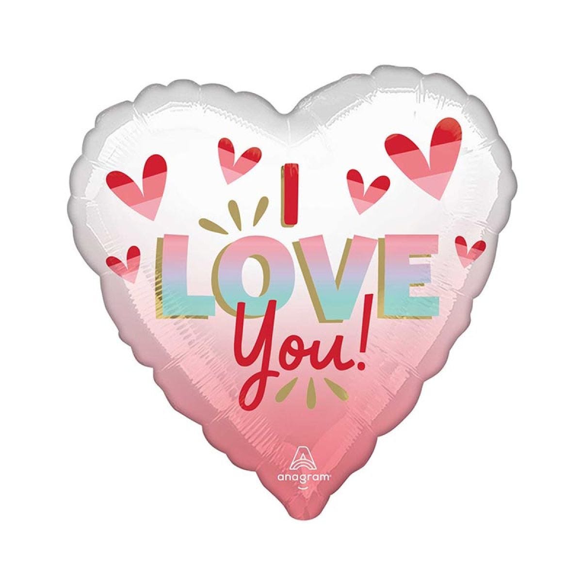 I Love You Diffusd Ombre Balloon - 18" Foil