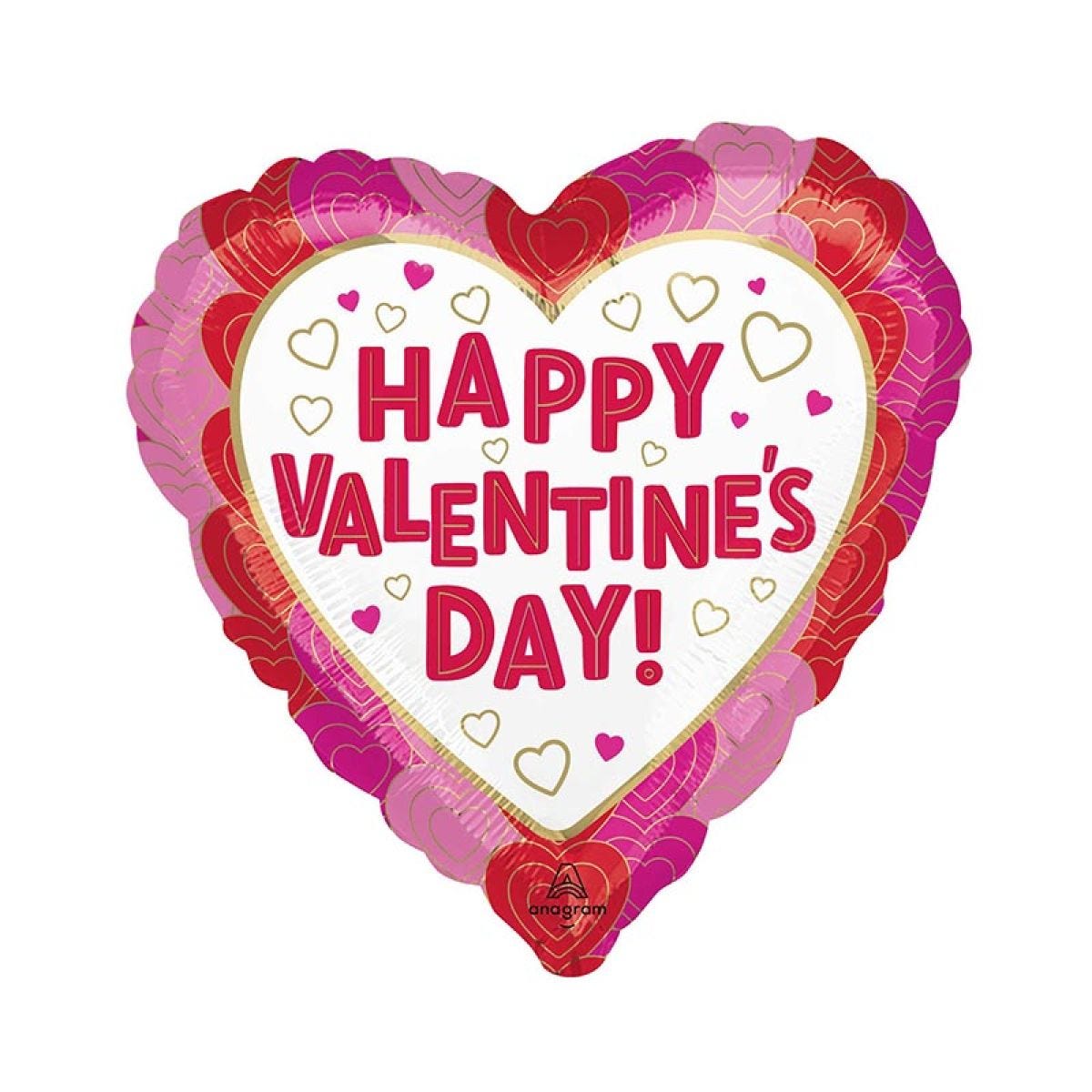 Happy Valentine&apos;s Day Wrapped in Hearts Balloon - 18" Foil