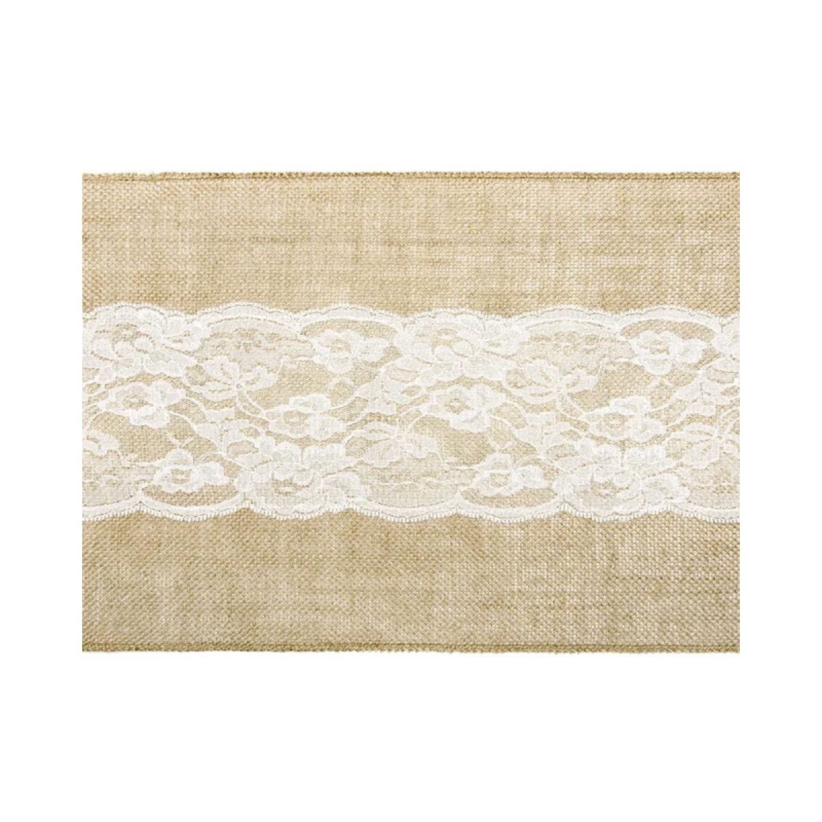 Jute Lace Table Runner - 2.75m x 28cm