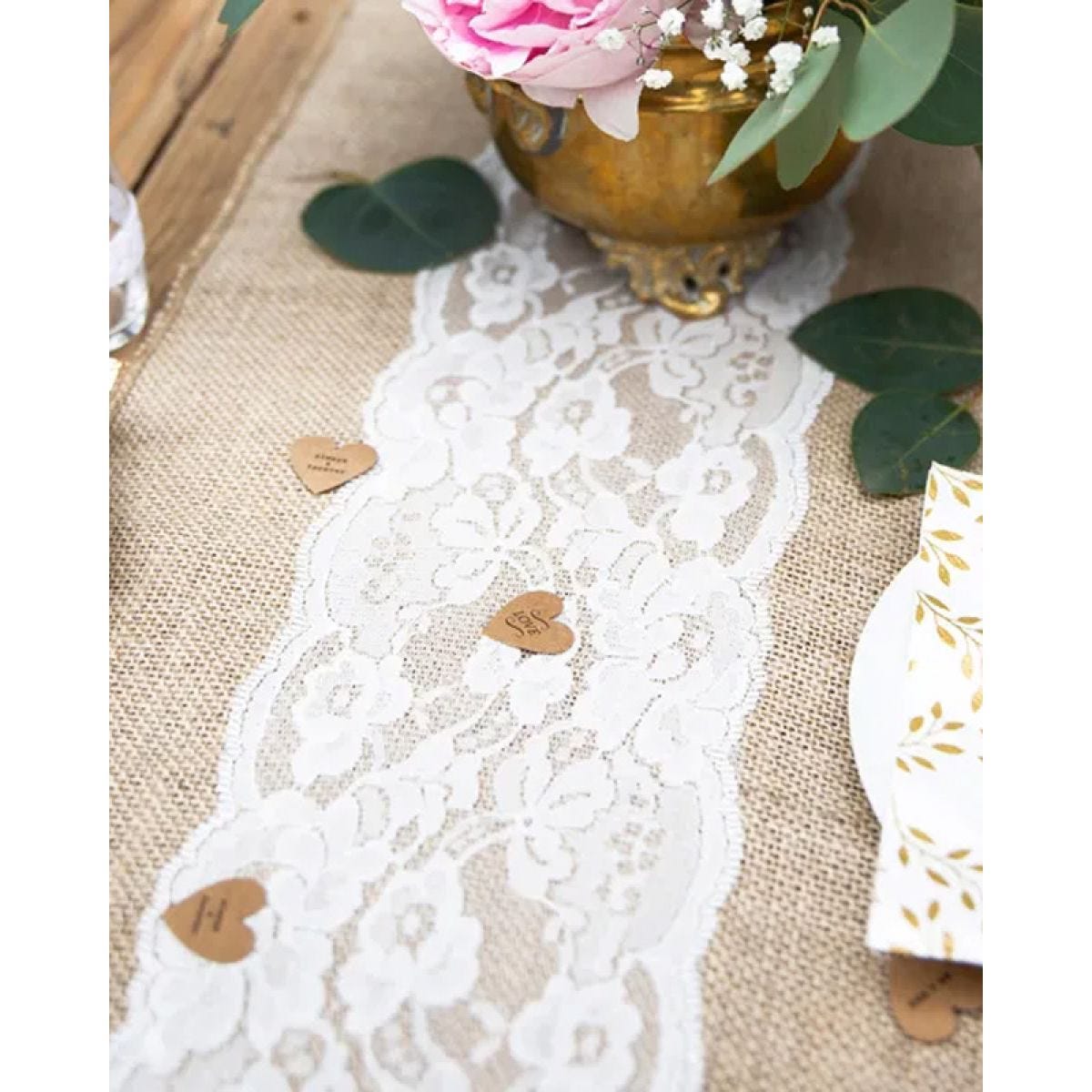 Jute Lace Table Runner - 2.75m x 28cm