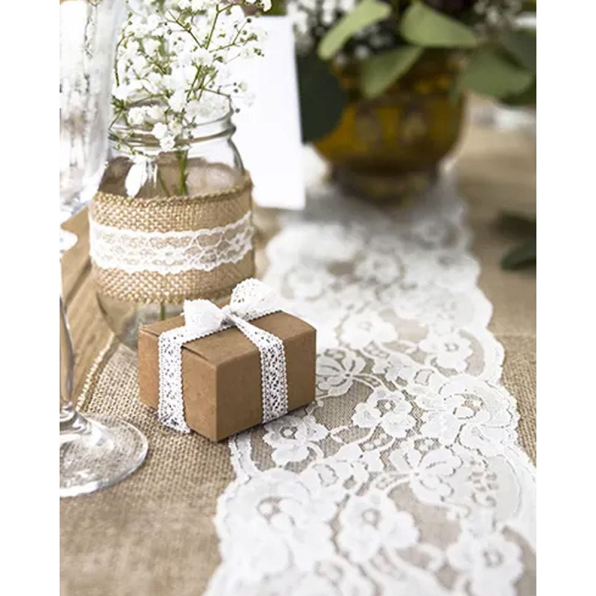 Jute Lace Table Runner - 2.75m x 28cm