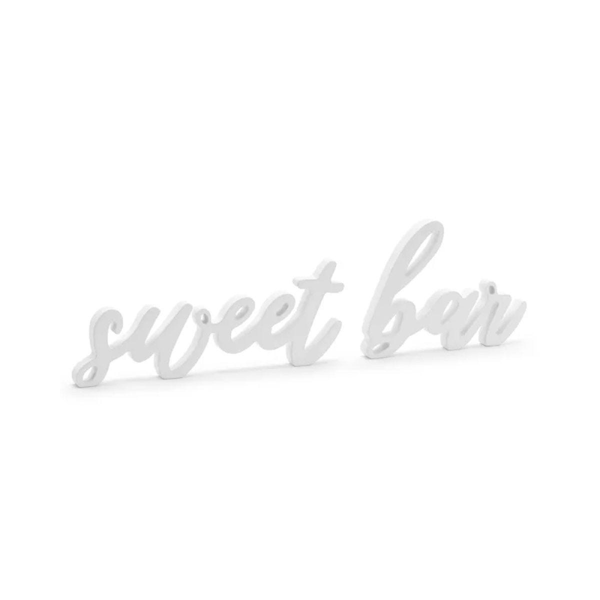 White Wooden Sweet Bar Sign - 37cm x 10cm