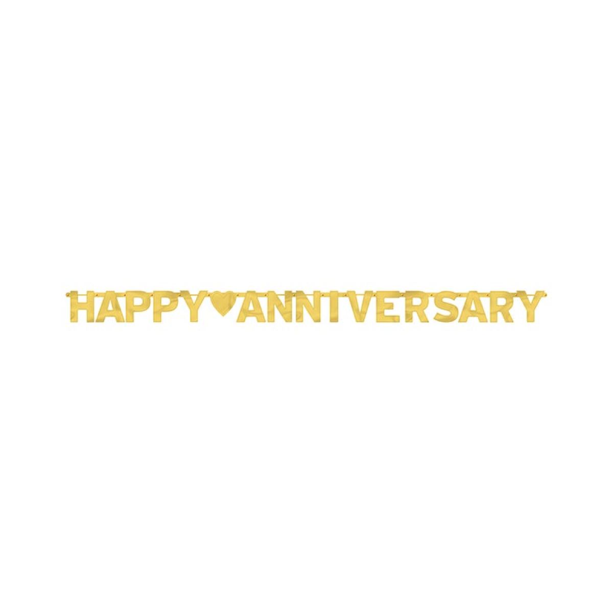 Gold Foil Happy Anniversary Letter Banner - 2m