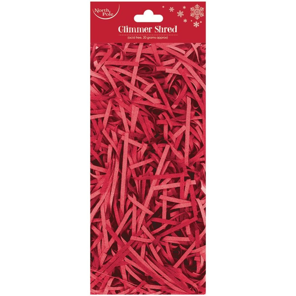 Red Glimmer Shredded Tissue Paper