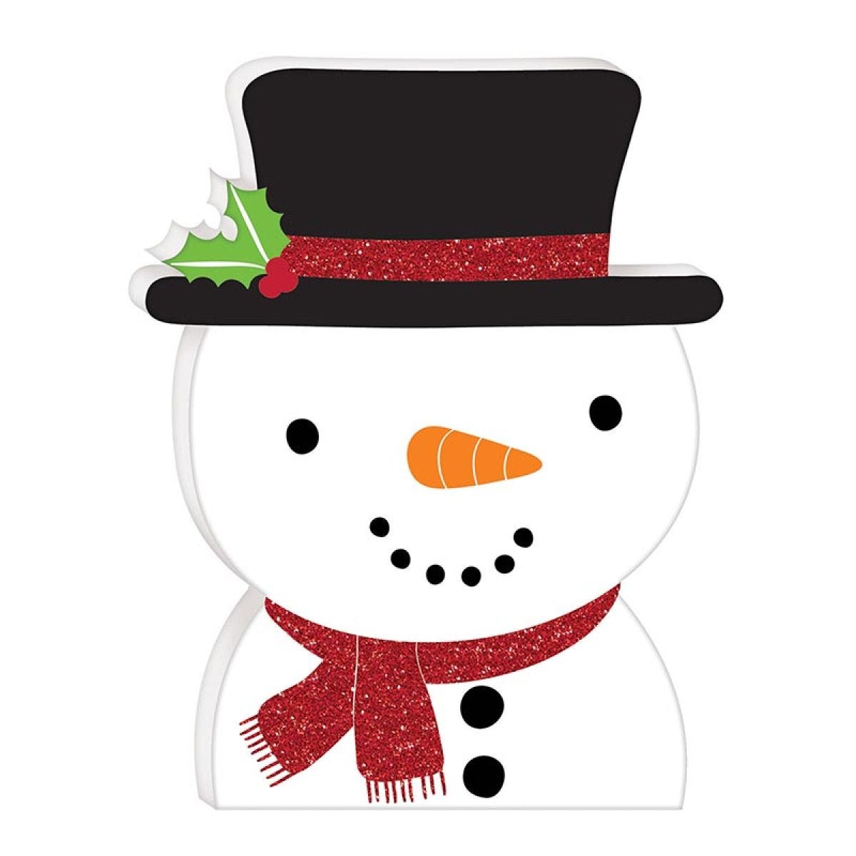 Standing MDF Snowman - 15cm x 11cm