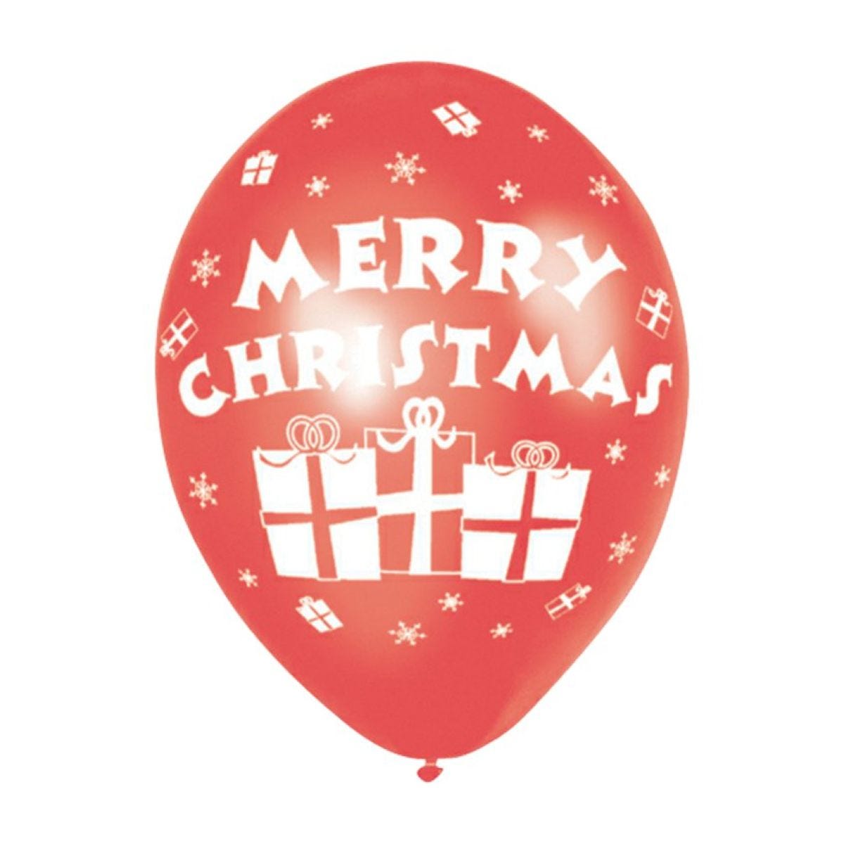 "Merry Christmas" Red & Green Presents Balloons - 11" Latex (6pk)