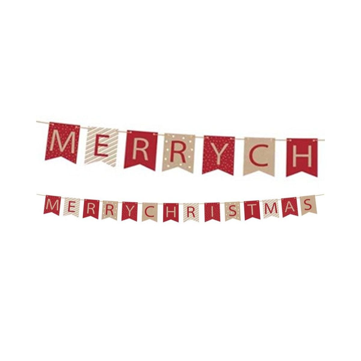 Merry Christmas Paper Bunting - 2.4m