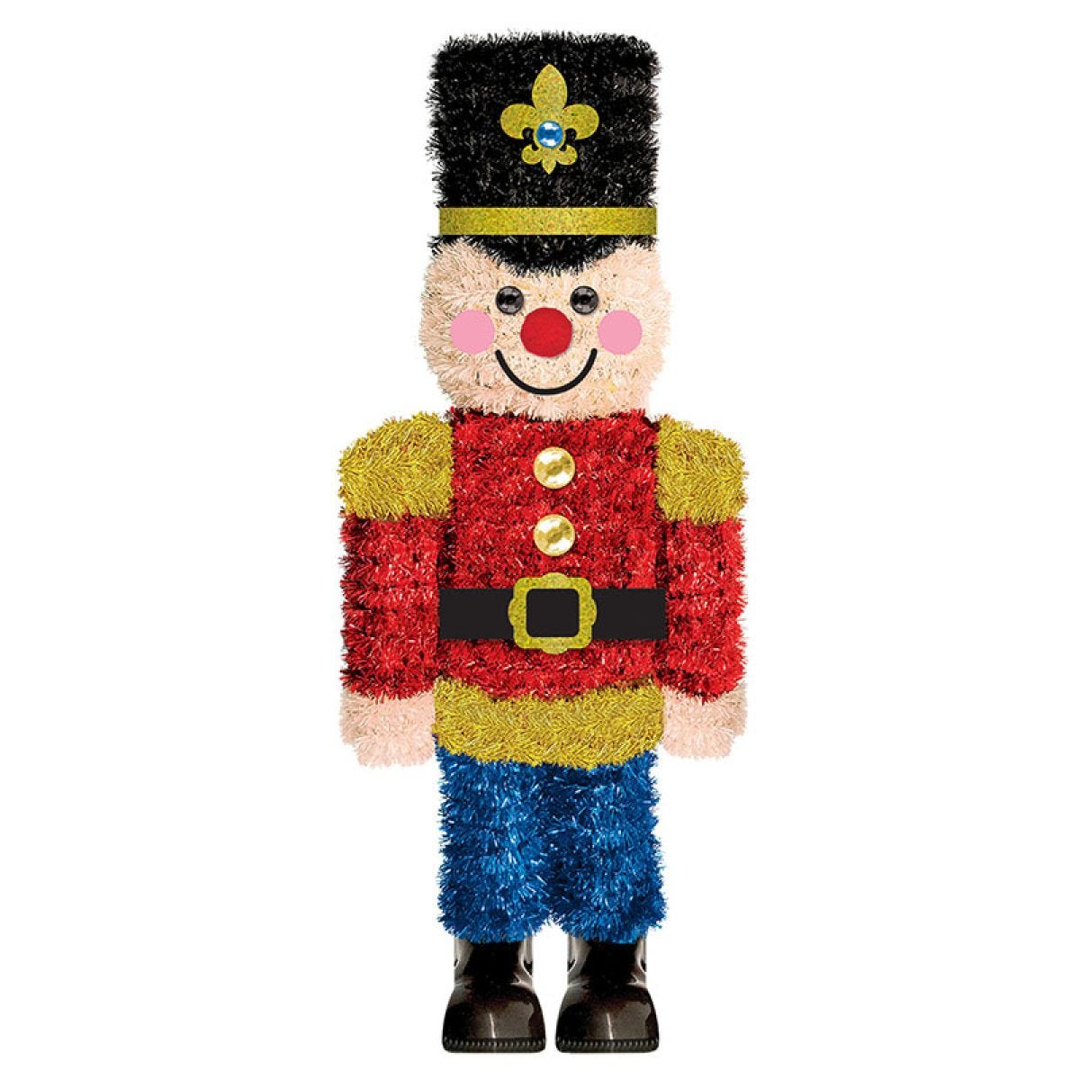 3D Tinsel Nutcracker Decoration - 37cm
