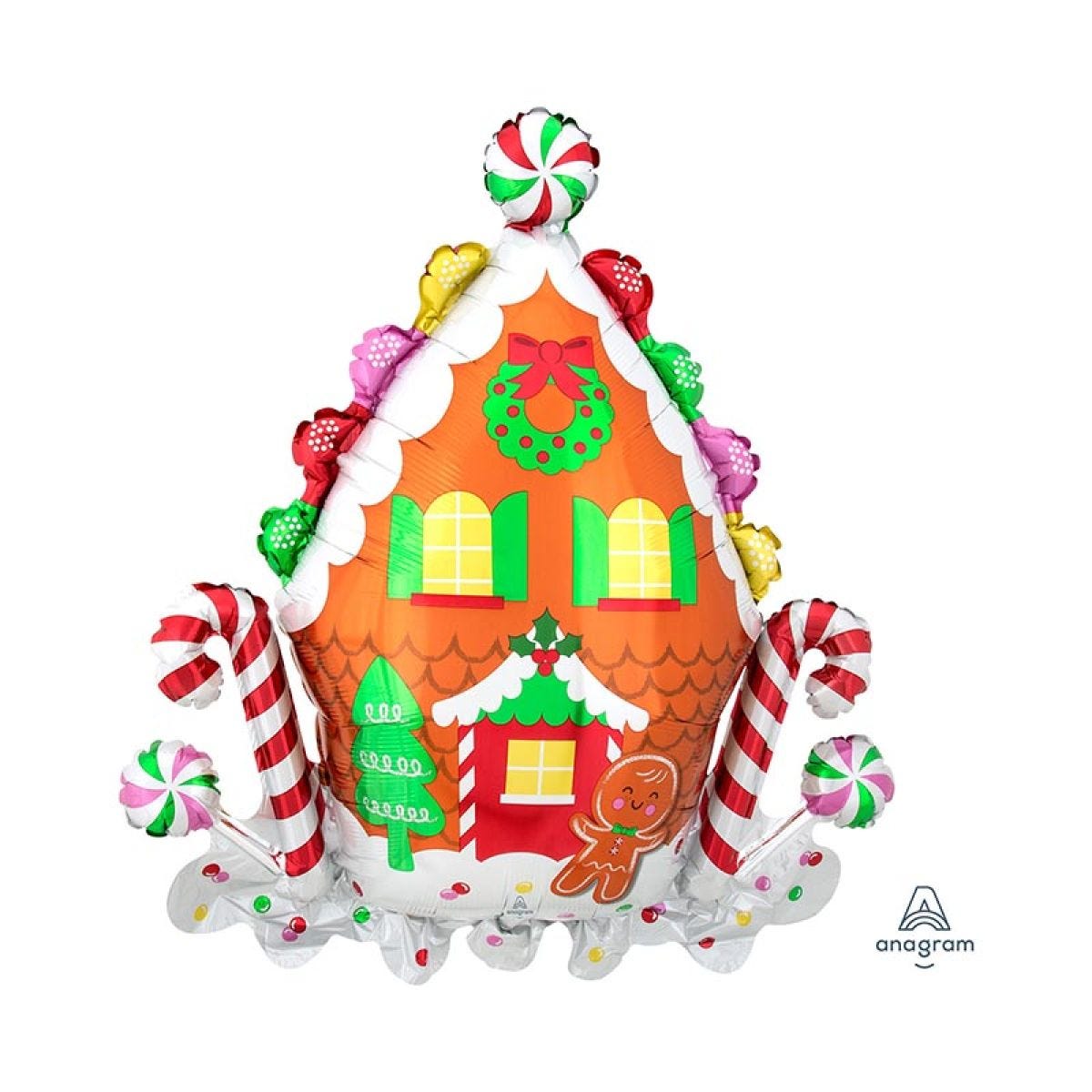 Gingerbread House Supershape Balloon - 28" x 30" Foil