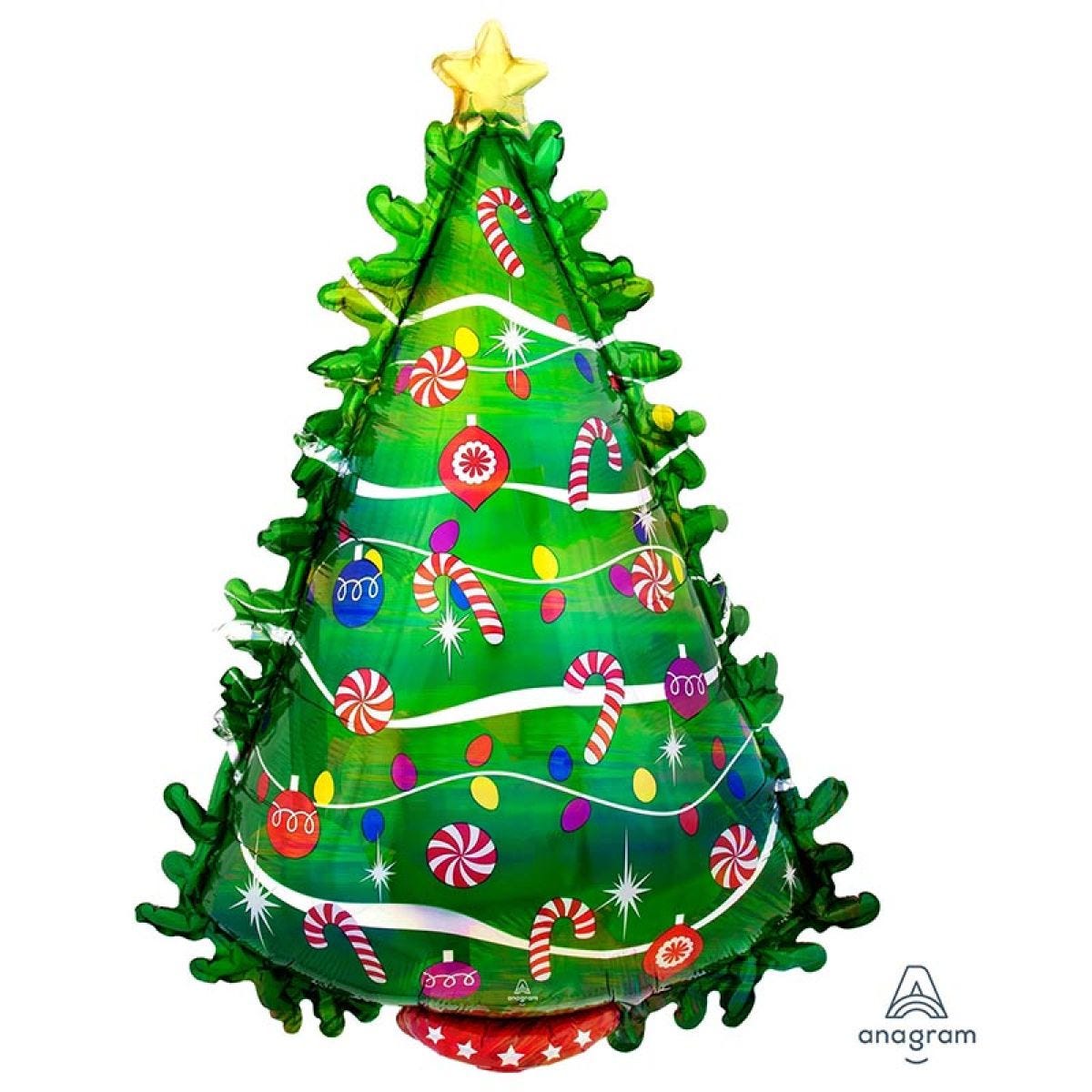 Holographic Christmas Tree Supershape Balloon - 26" x 36" Foil
