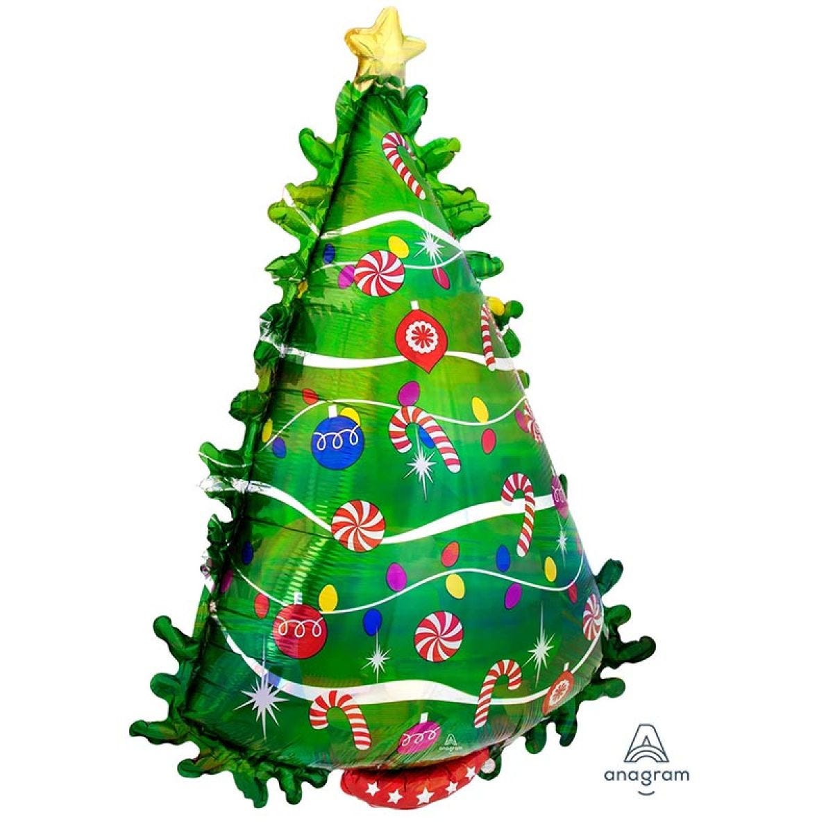 Holographic Christmas Tree Supershape Balloon - 26" x 36" Foil
