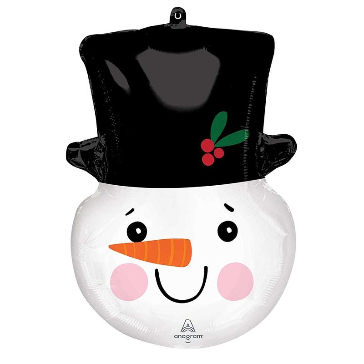 Smiley Snowman Head Supershape Balloon - 17" x 23" Foil