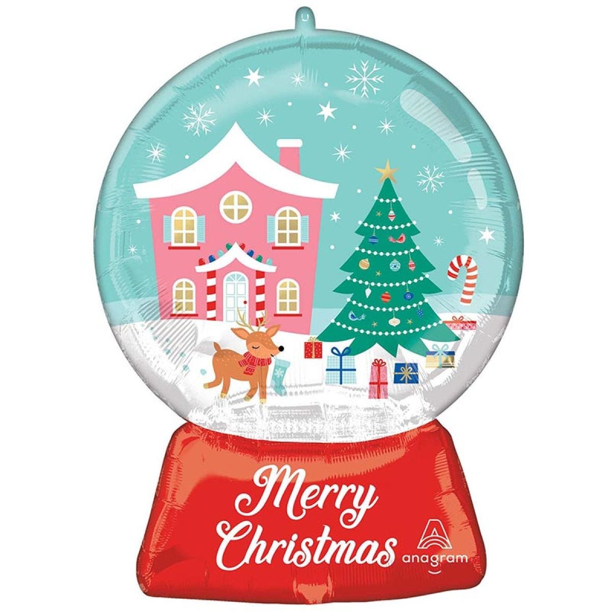 Christmas Wonderland Snowglobe Supershape Balloon - 27" x 20" Foil