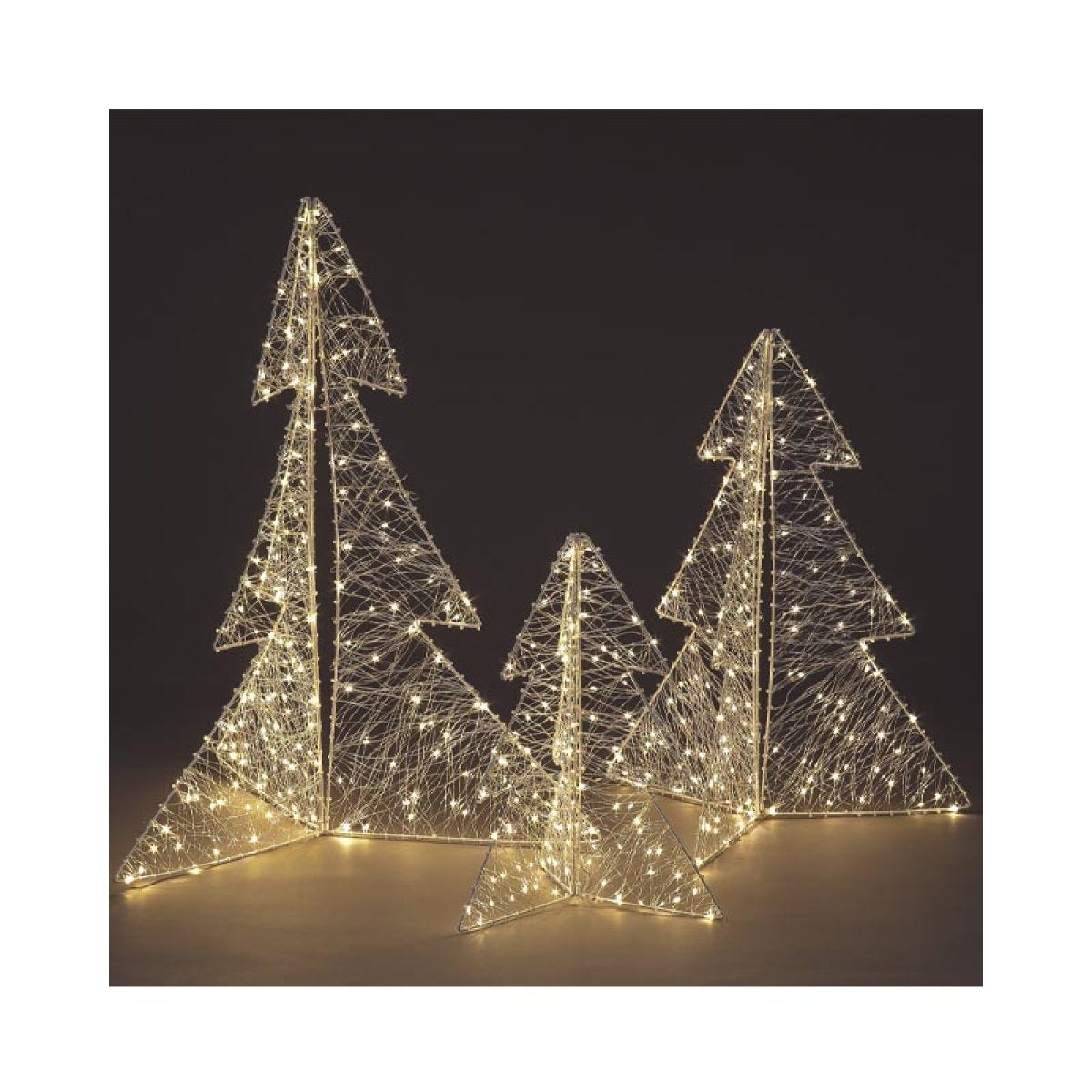 3D Christmas Tree LED Light Decorations (3pk)