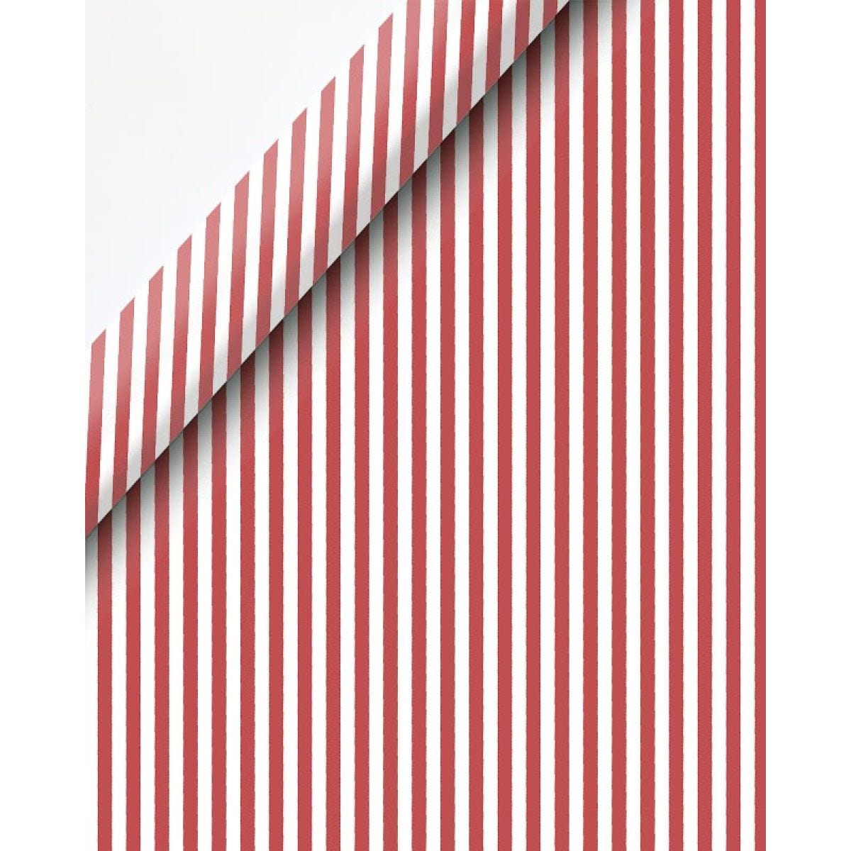 Red & White Stripes Christmas Gift Wrap - 8m