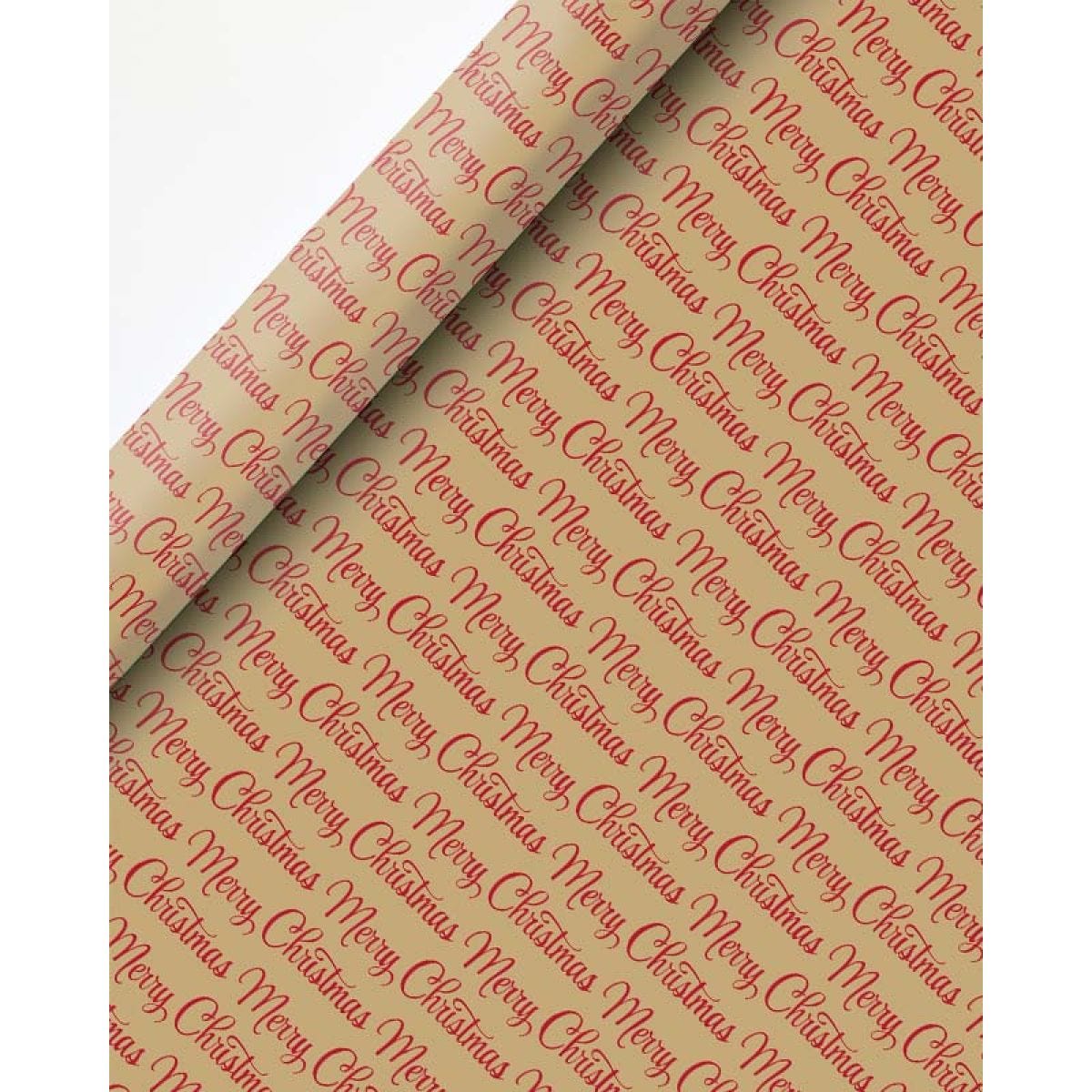 Red Merry Christmas Gift Wrap - 4m