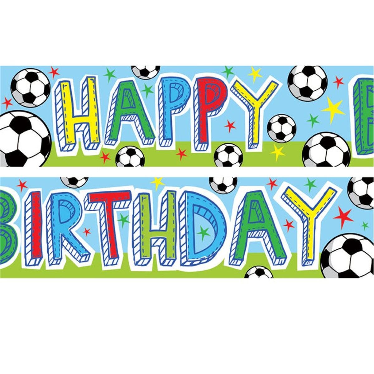 Football Paper Birthday Banners - 1m (3pk)