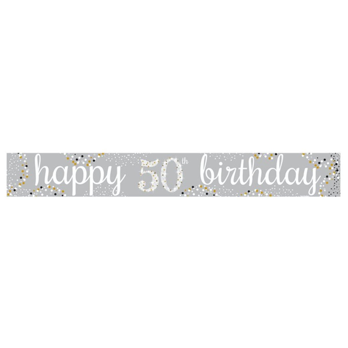 Happy 50th Birthday Celebration Paper Banners - 1m