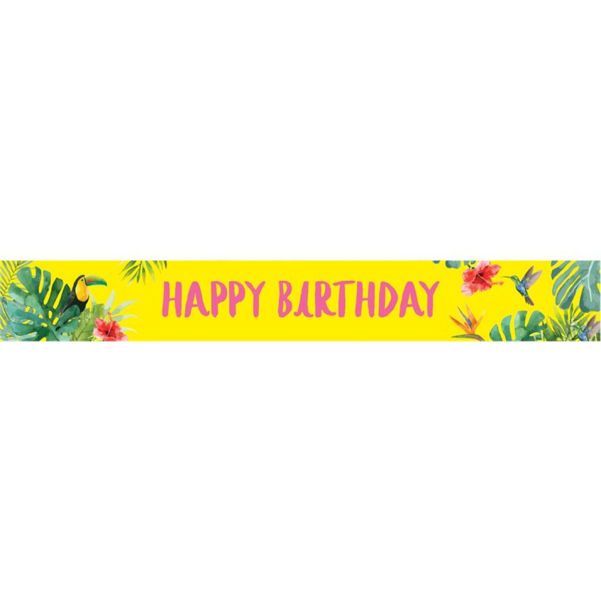 Tropical Fiesta &apos;Happy Birthday&apos; Paper Banners - 1m (3pk)