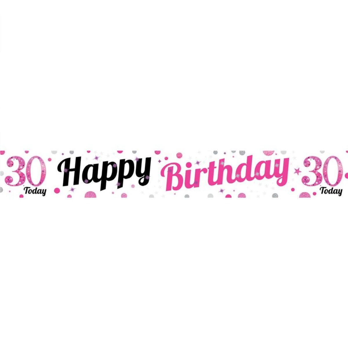 30th Birthday Pink Celebration Paper Banners -1m