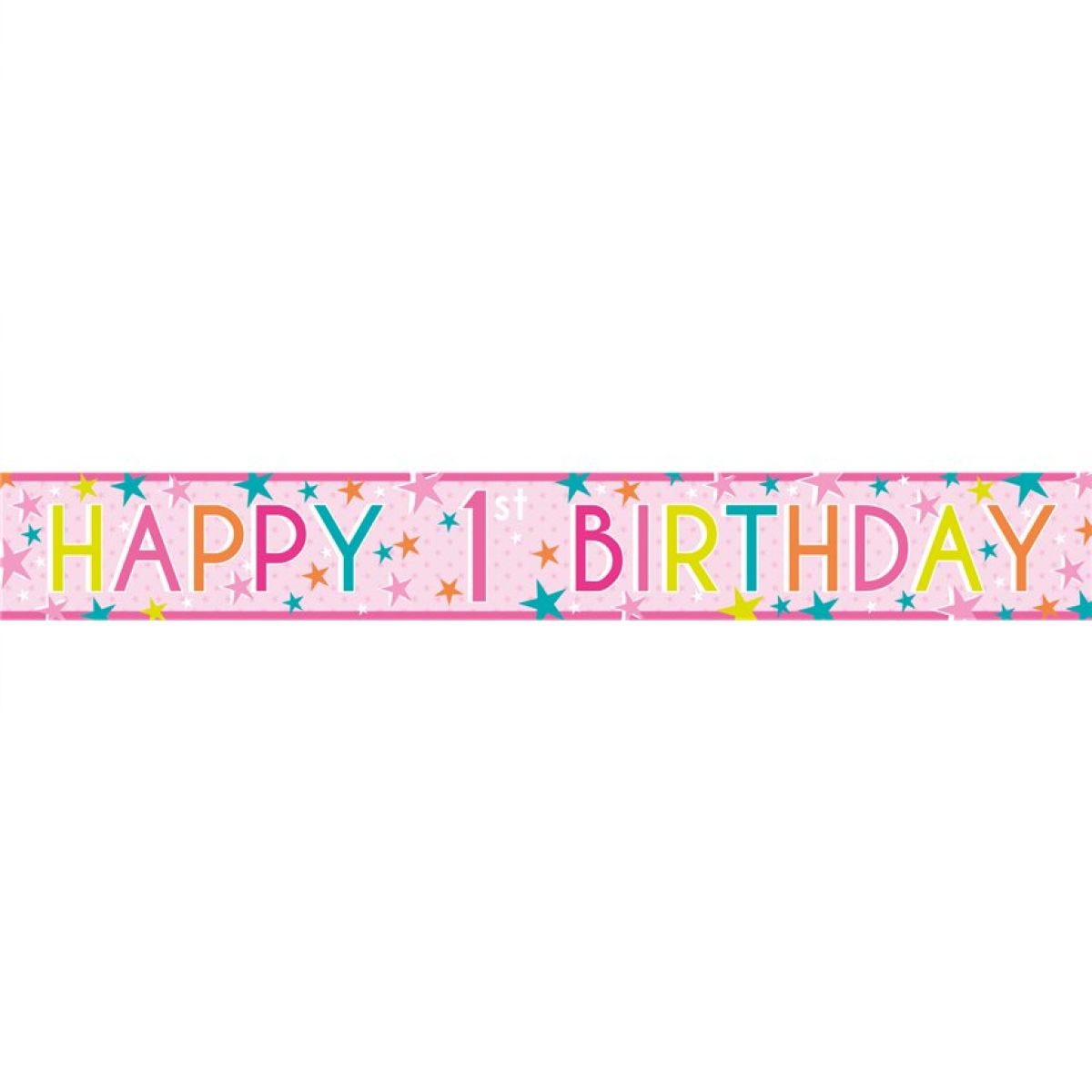 Girls 1st Birthday Paper Banners - 1m