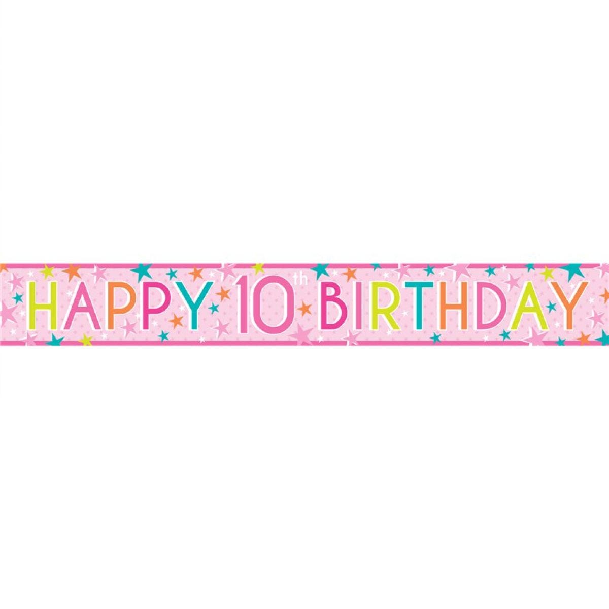 Girls 10th Birthday Paper Banners - 1m