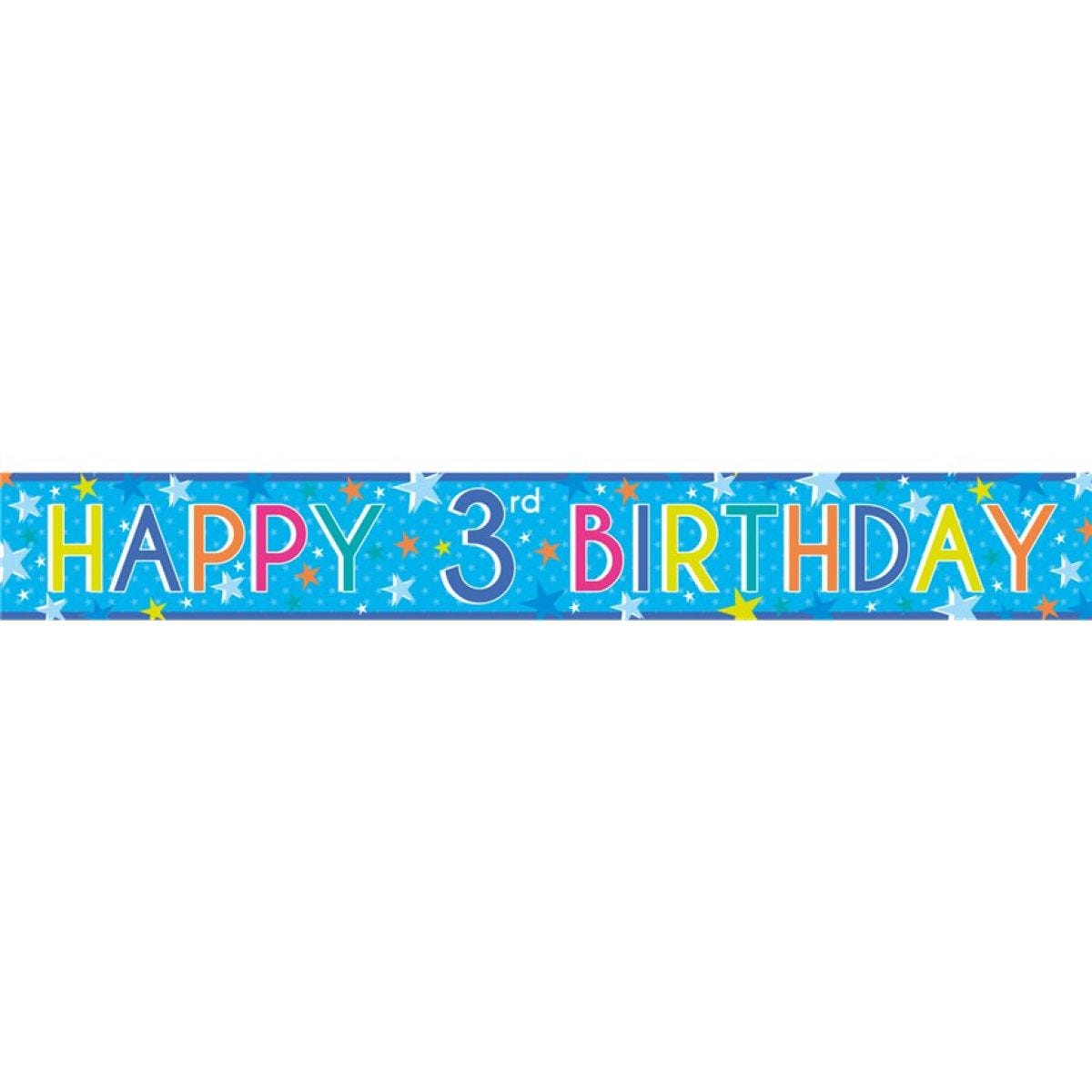 Boys 3rd Birthday Paper Banners - 1m