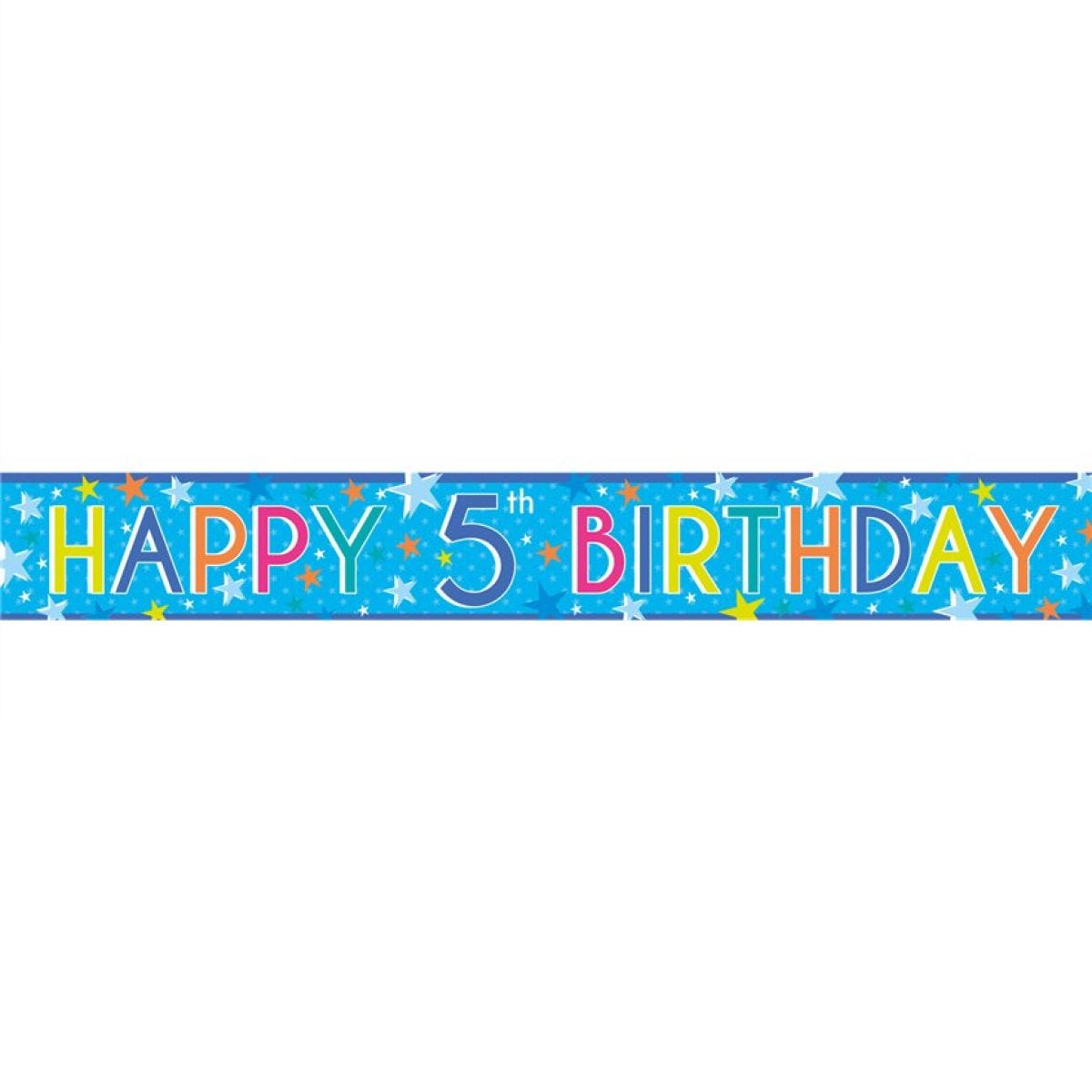 Boys 5th Birthday Paper Banners - 1m